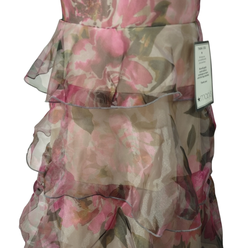 Speechless Floral Halter Neck Tiered Maxi Dress Pink Ruffle Layered Formal 7 NWT - Picture 7 of 15
